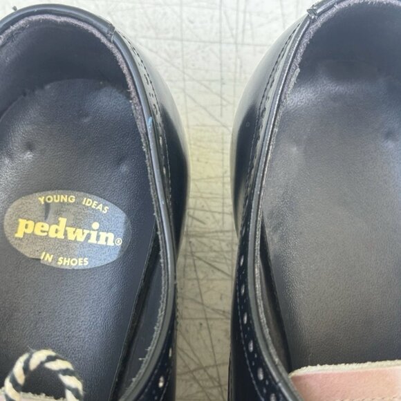 Vintage 1970s Disco Era Mens PEDWIN shoes leather tow tone 7.5 D|B EXCELLENT - Picture 2 of 5